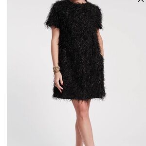 NWT Frances Valentine Shifty Gotham Shag Black Textured Mini Dress